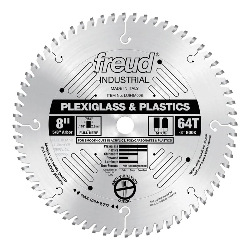 Freud LU94M008: 8" x 64T Plastic Blade - Image 1